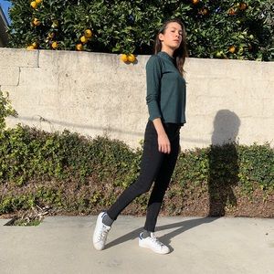 Brandy Melville black raw hem jeans new